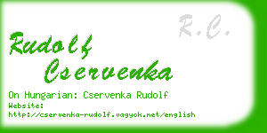 rudolf cservenka business card